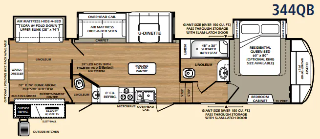Forest River Wildcat 344QB floor plan