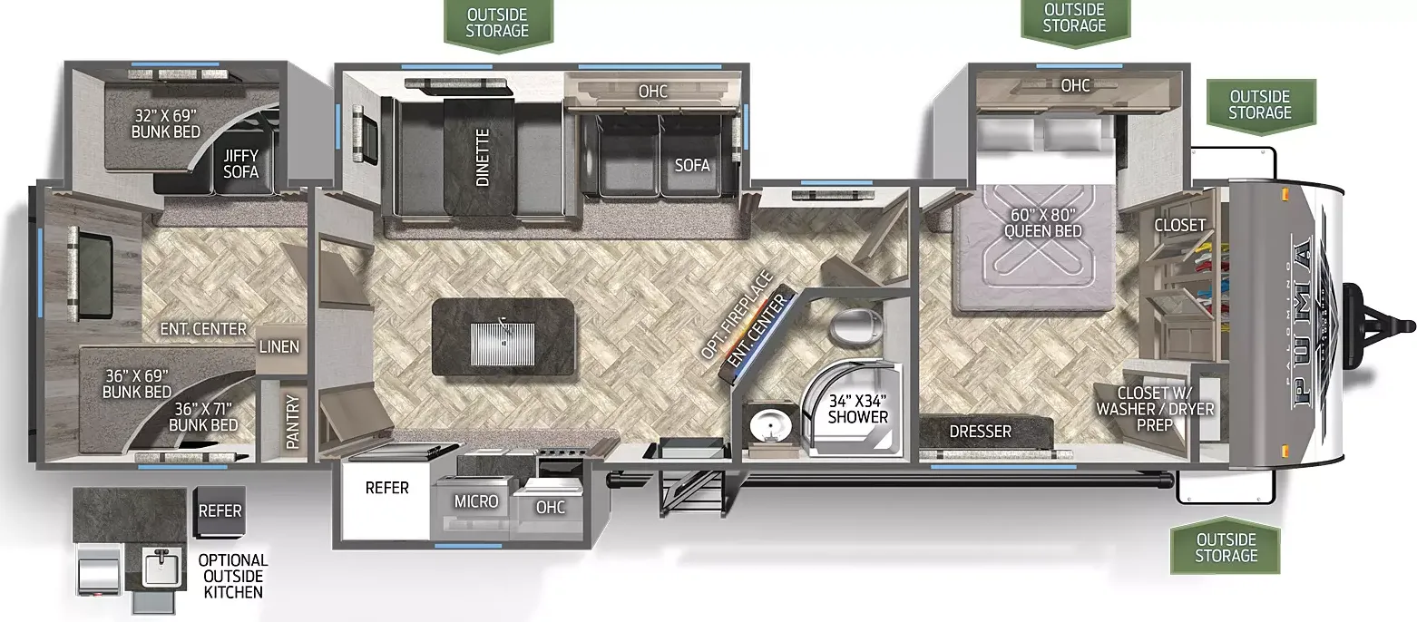 Palomino Puma 32BHFS floor plan