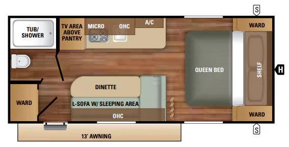 Starcraft Autumn Ridge Outfitter 18QB floor plan