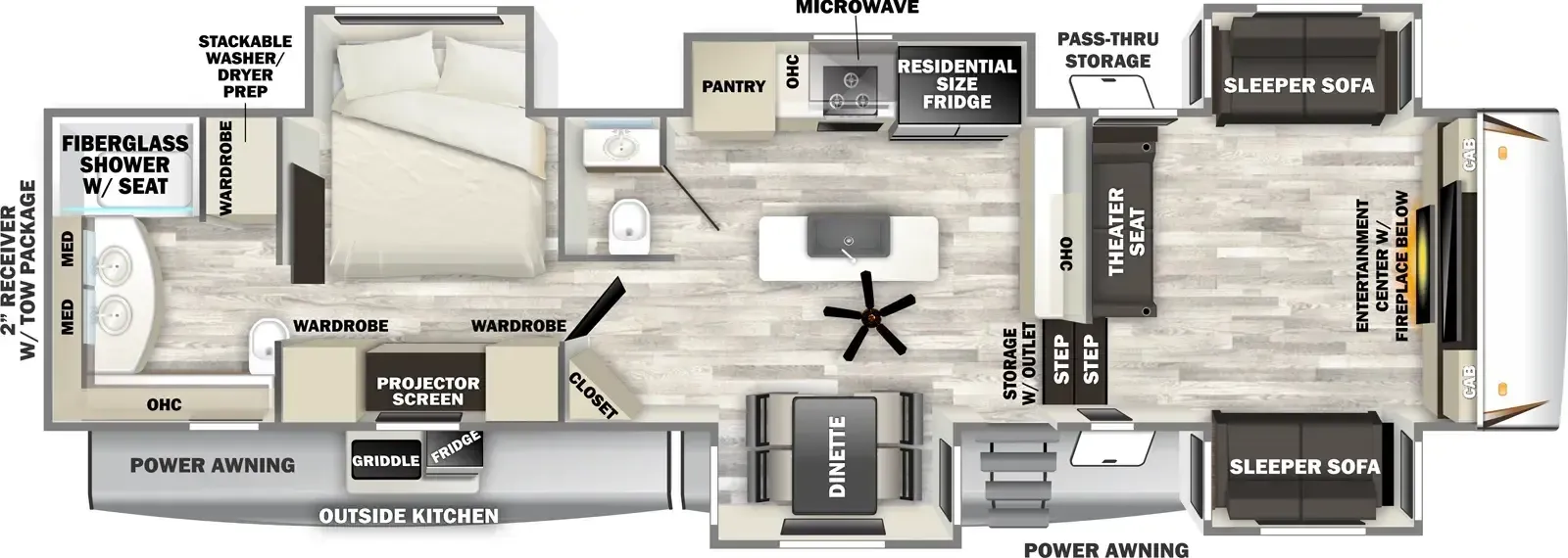 2026 Forest River Sabre 37FLH - Floor plan