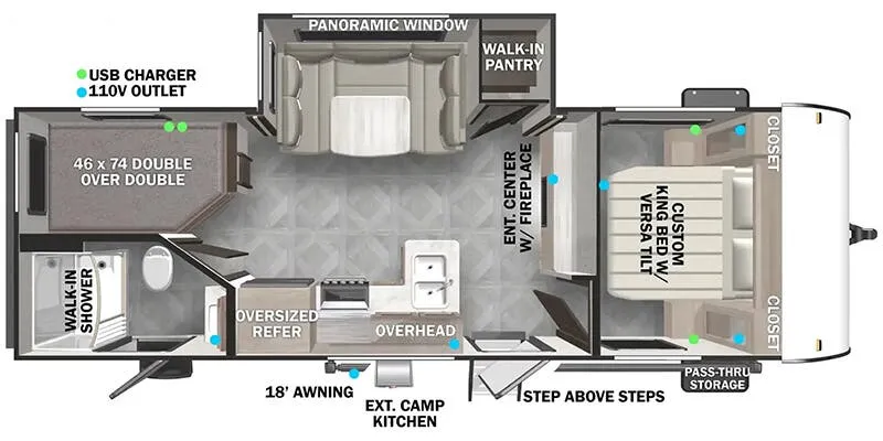 Forest River Salem Cruise Lite Northwest 241BHXL floor plan