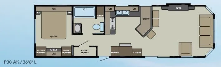 Canterbury RV Parkvue P38-AK floor plan