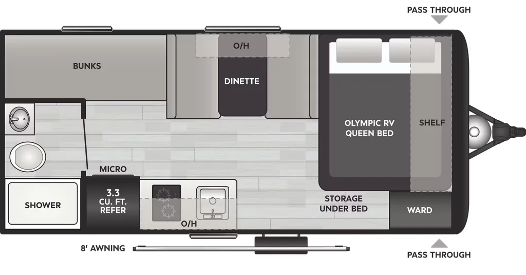 2027 Keystone Hideout Mini 161BH floor plan
