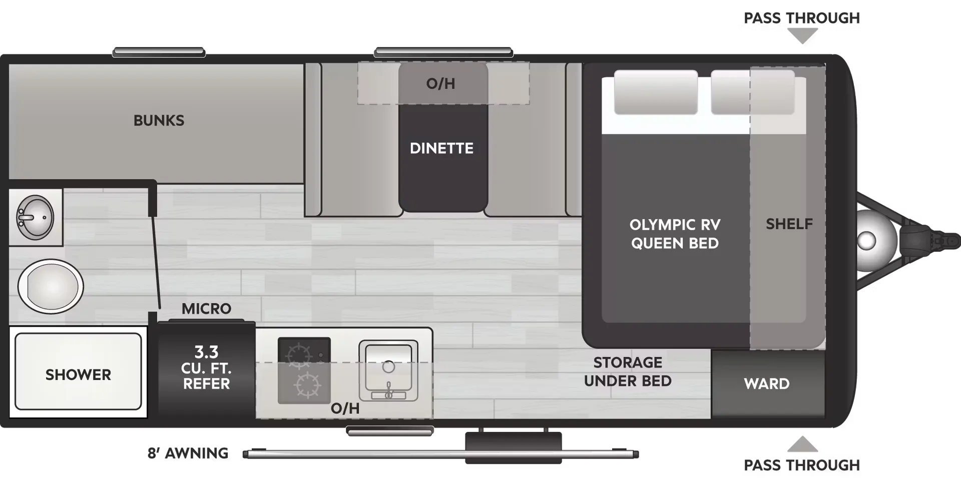 2027 Keystone Hideout Mini 161BH - Floor plan