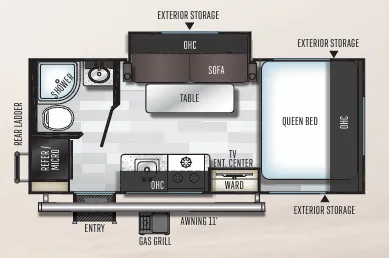 Forest River Rockwood Geo Pro G19FBS floor plan