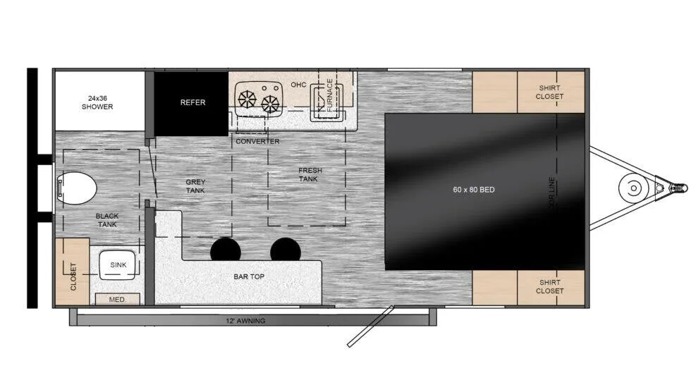 Travel Lite Rove XL 17FQ floor plan