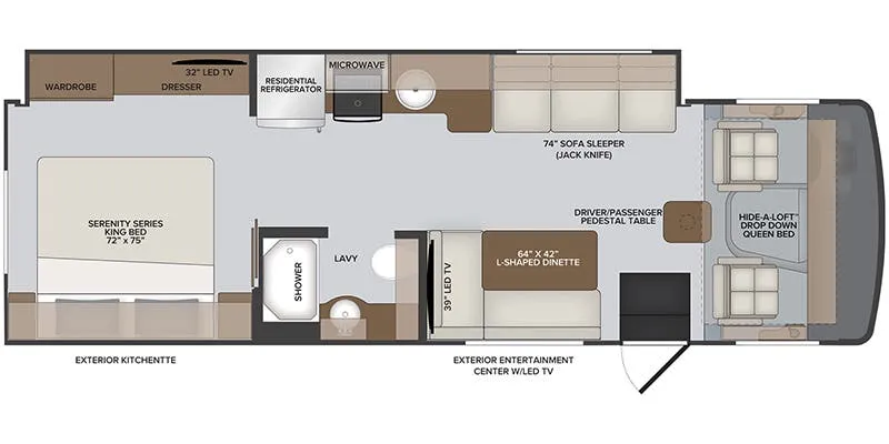 Holiday Rambler Admiral 29M floor plan