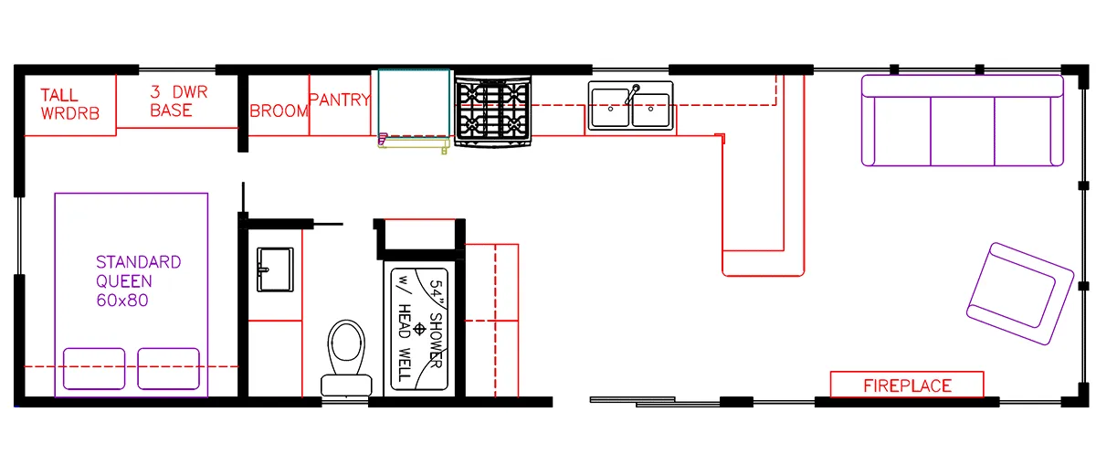 Elevation Park Model Company 5 Series 5-100 floor plan