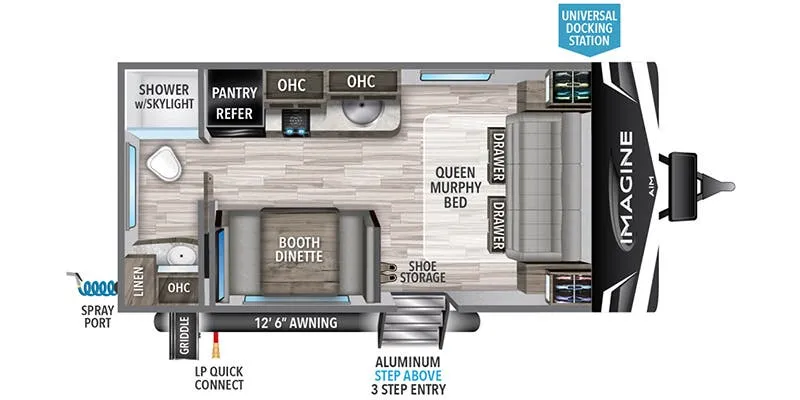 2023 Grand Design Imagine AIM 15RB - Floor plan