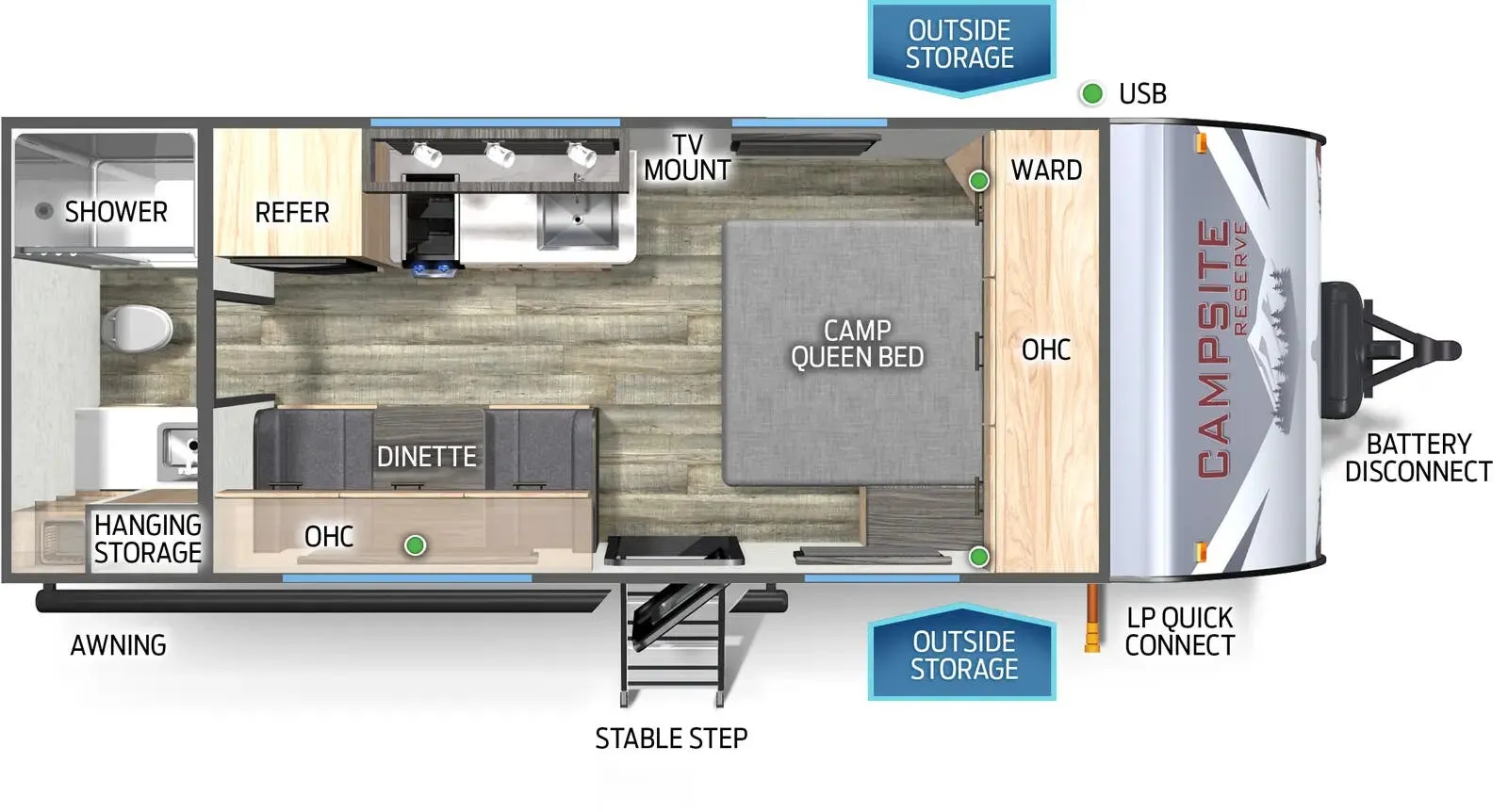 Forest River Campsite Reserve 16BC floor plan