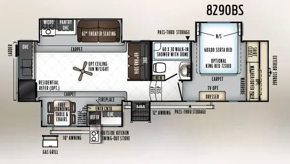 Forest River Rockwood Signature Ultra Lite 8290BS floor plan