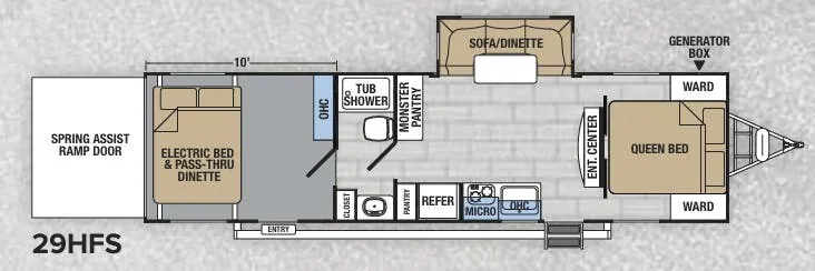 Forest River XLR Hyperlite 29HFS floor plan