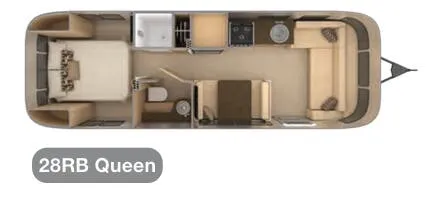 Airstream Flying Cloud 28RB QUEEN floor plan