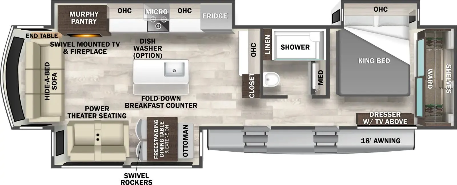Forest River Cedar Creek Cottage 40CRS floor plan