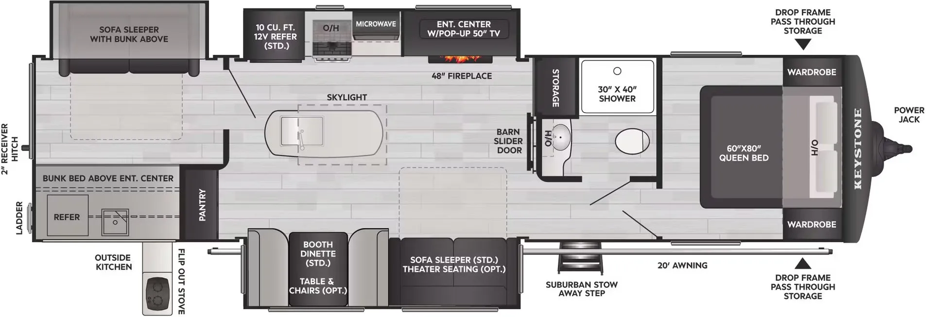 2026 Keystone Outback 340BH - Floor plan