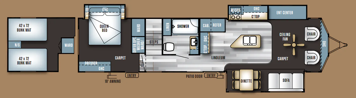 Forest River Salem Villa Estate 4092BFL floor plan