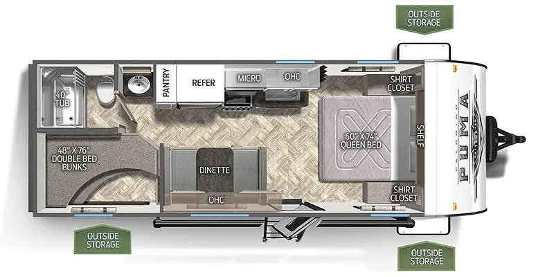 Palomino Puma XLE Lite 22RBC floor plan
