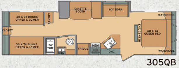Shasta Flyte 305QB floor plan