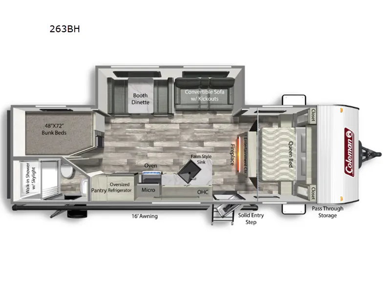 2024 Dutchmen Coleman Lantern LT 263BH - Floor plan