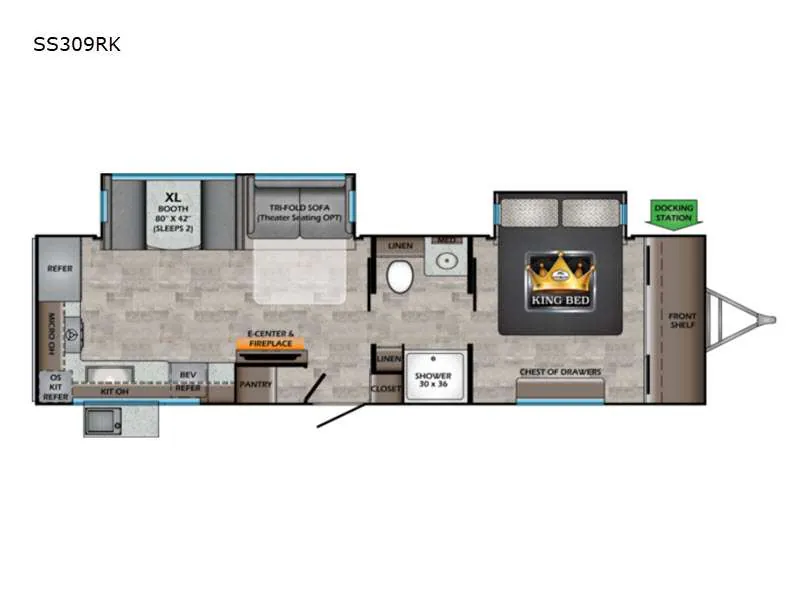 2022 CrossRoads Sunset Trail Super Lite 309RK - Floor plan