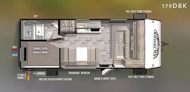 Forest River Wildwood X-Lite FSX 179DBK floor plan