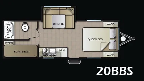Pacific Coachworks Panther Mini 20BBS floor plan