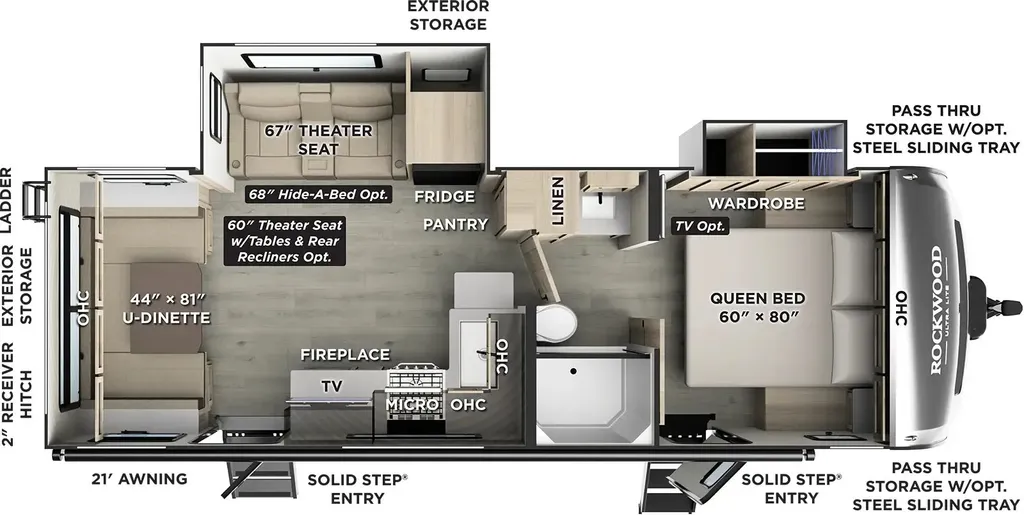 2026 Forest River Rockwood Ultra Lite 2618RD floor plan