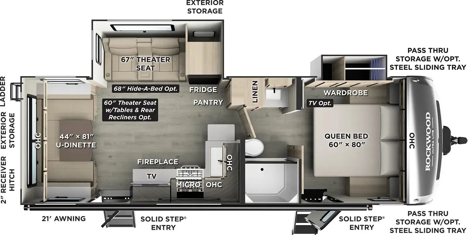 2026 Forest River Rockwood Ultra Lite 2618RD - Floor plan