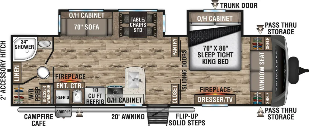 2022 VENTURE RV SPORTTREK 302VRB floor plan