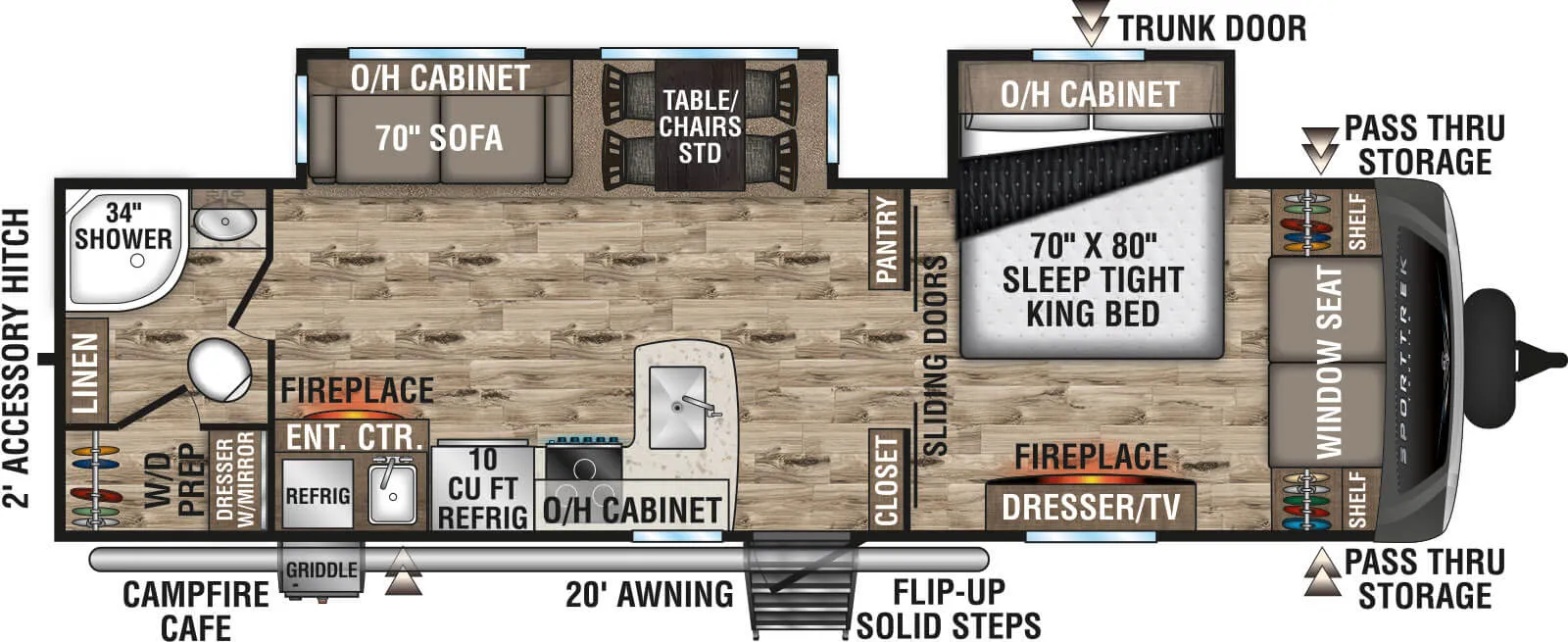 2022 VENTURE RV SPORTTREK 302VRB - Floor plan