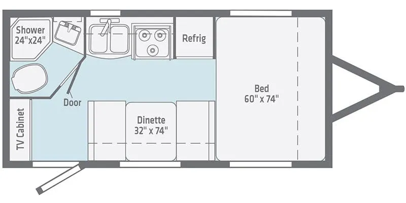 2022 Winnebago Micro Minnie 1708FB - Floor plan