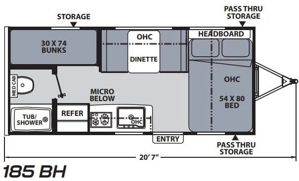 Coachmen Apex Nano 185BH floor plan