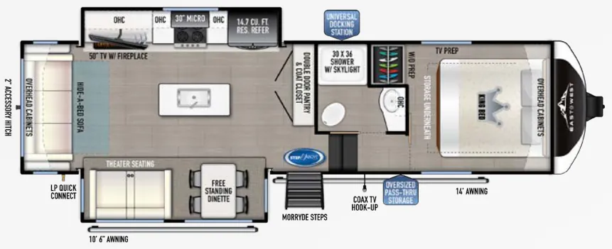2022 East to West Tandara 285RL - Floor plan