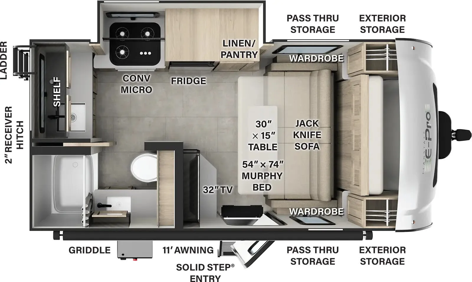 2025 Forest River Flagstaff E-Pro E15FBS - Floor plan