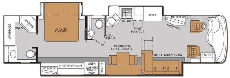 2014 Thor Motor Coach TUSCANY XTE 40EX floor plan