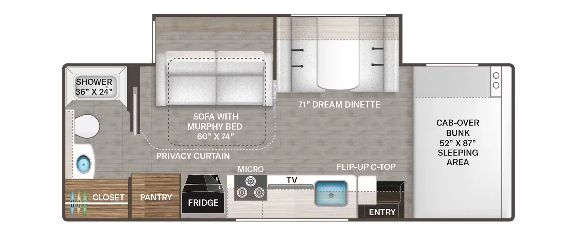 Thor Motor Coach Coleman 24CL floor plan