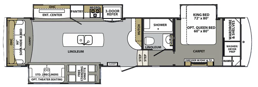 Forest River Cardinal Estate 3455RL floor plan