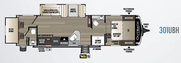 Keystone Outback Ultra-Lite 301UBH exterior