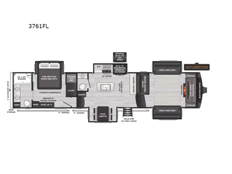 2026 Keystone Montana 3761FL - Floor plan