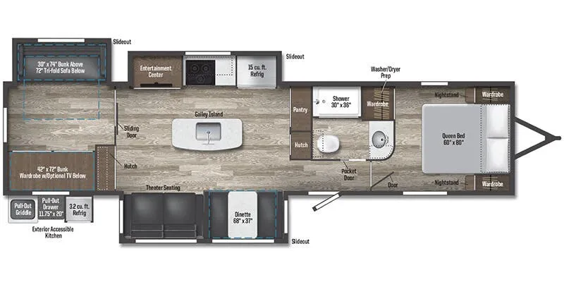 Winnebago Voyage 3538BR floor plan