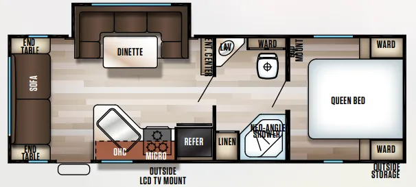 Forest River Cherokee Grey Wolf 23MK floor plan