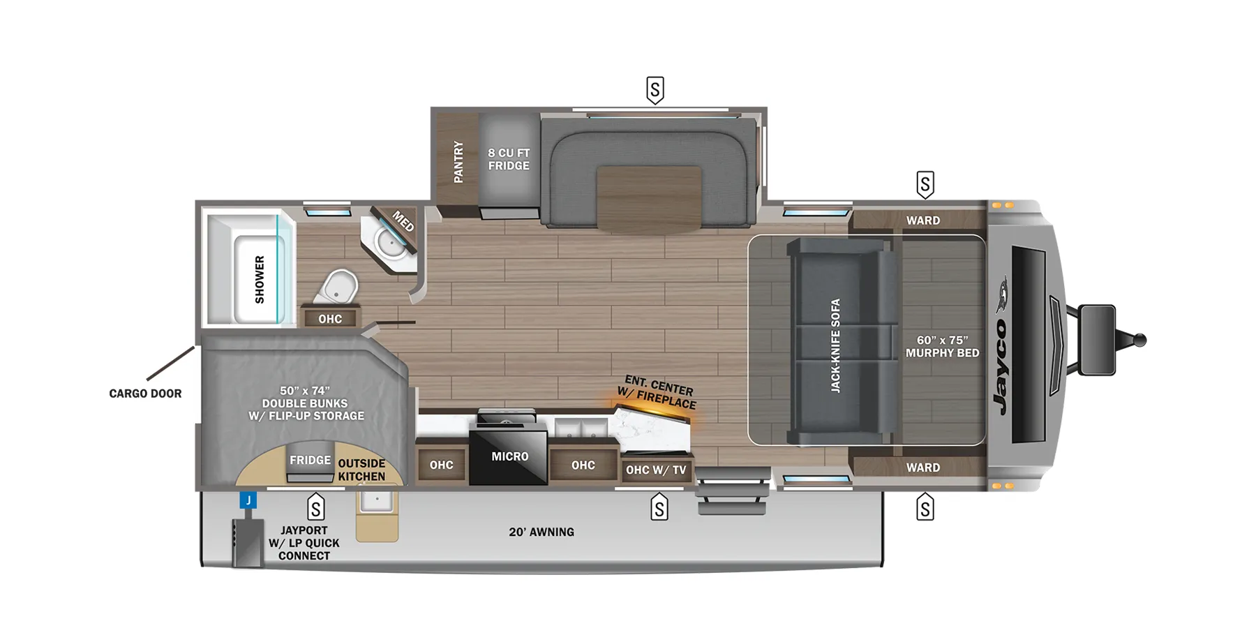 2023 JAYCO WHITEHAWK 25MBH - Floor plan