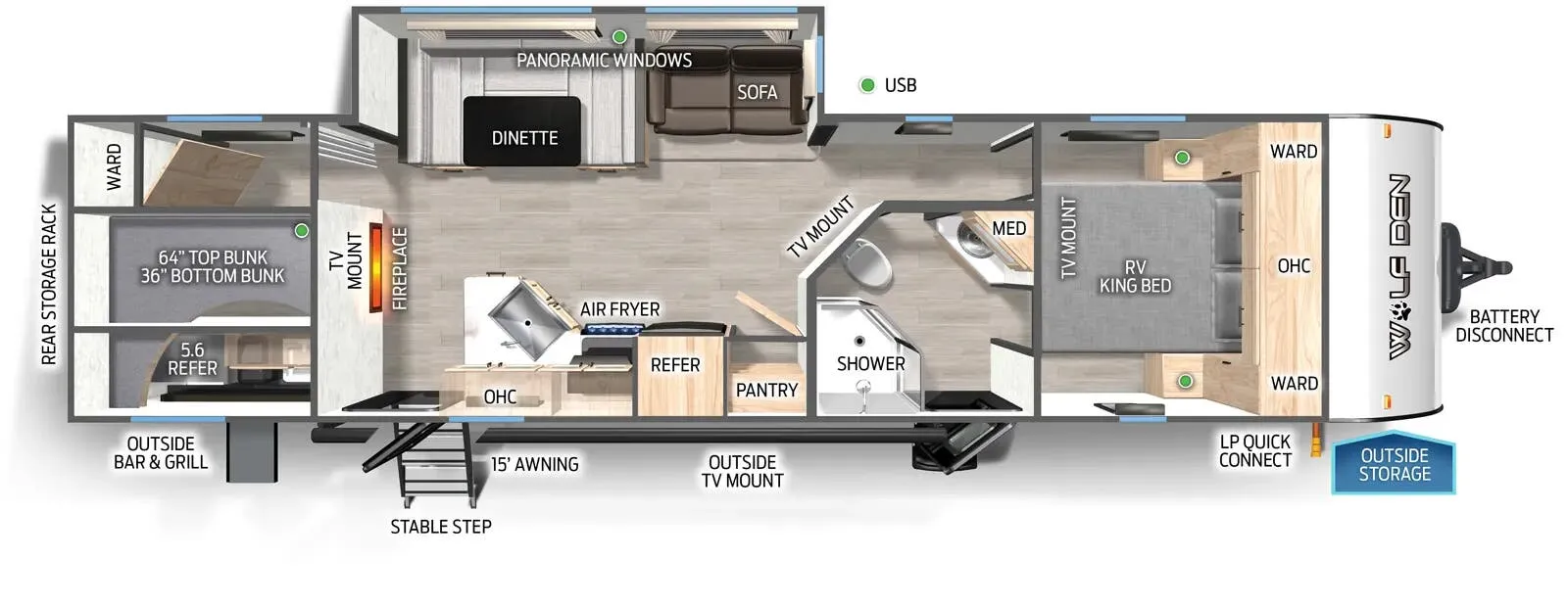2025 Forest River Cherokee Wolf Den 294GEBG - Floor plan