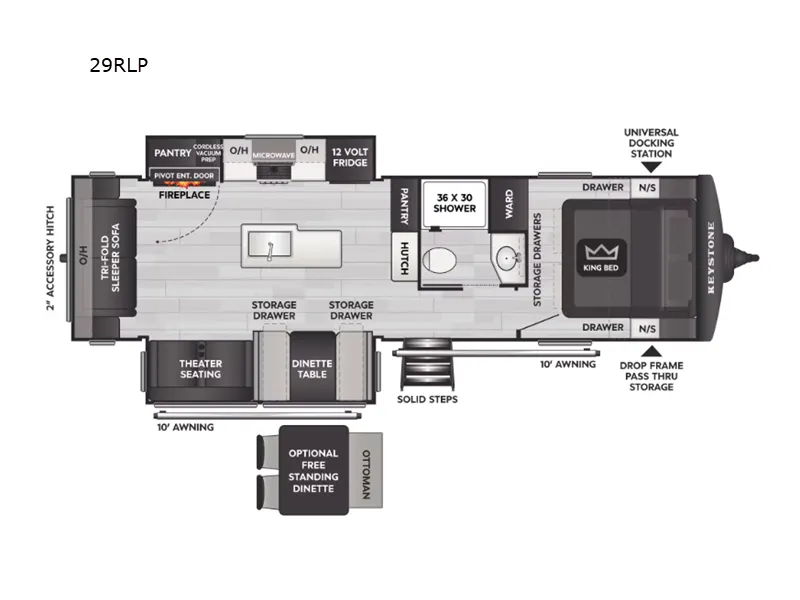 2026 Keystone Cougar Half Ton 29RLP - Floor plan