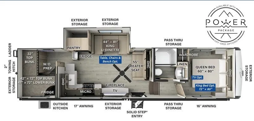 2025 Forest River Rockwood Signature R374DBH - Floor plan