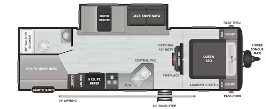 2020 Keystone Hideout 274LHS floor plan