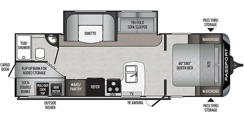 Keystone Passport SL Series 267BHWE floor plan