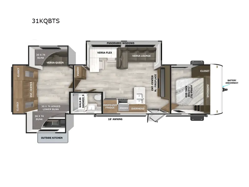 2026 Forest River Salem 31KQBTS floor plan