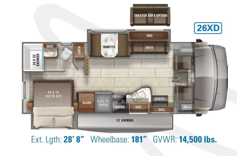Jayco Redhawk 26XD floor plan