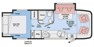 2016 Itasca NAVION 24G Class C Diesel - Floor plan